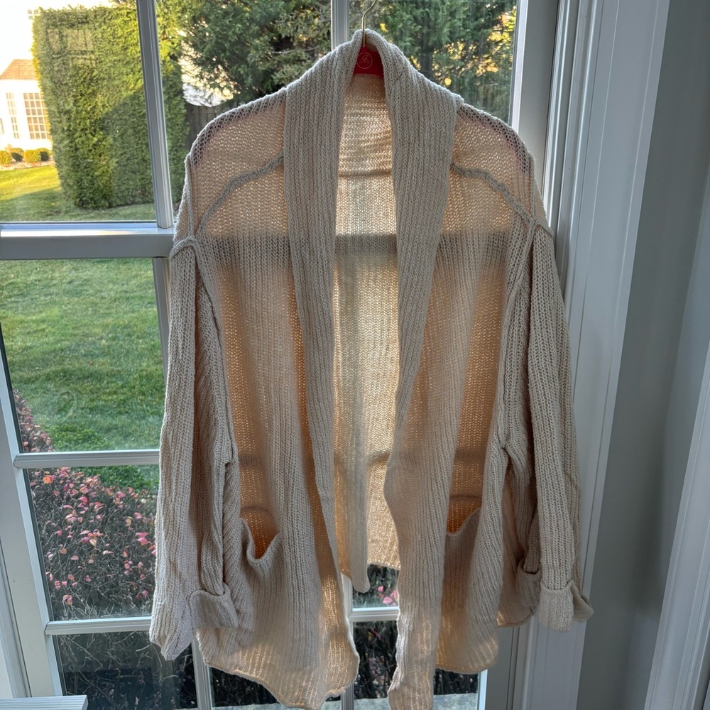Free People Ivory Open Cardigan